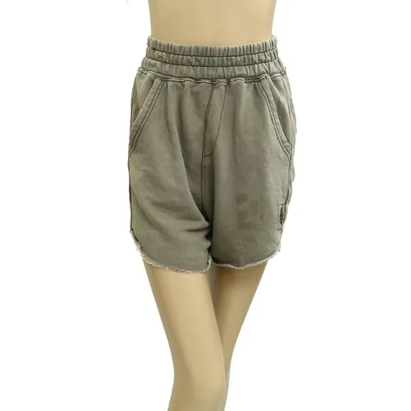 Free People FP Movement All Star Solid Shorts High Rise Pull-on Smocked M 282891